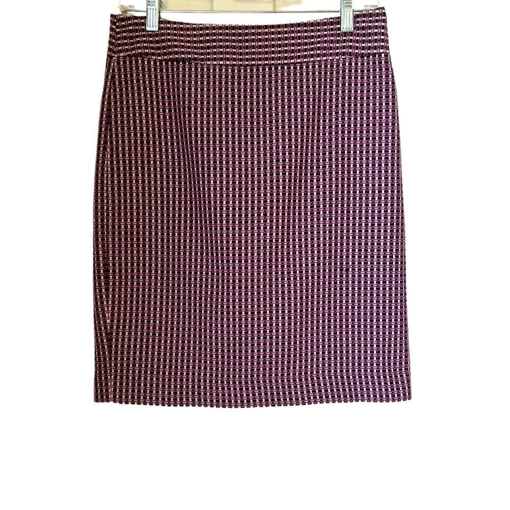 Ann Taylor Factory Tweed Pink Above the Knee Lined Skirt sz 4